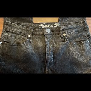 Seven Jeans Size 12 Black Snake Skinny Jeans